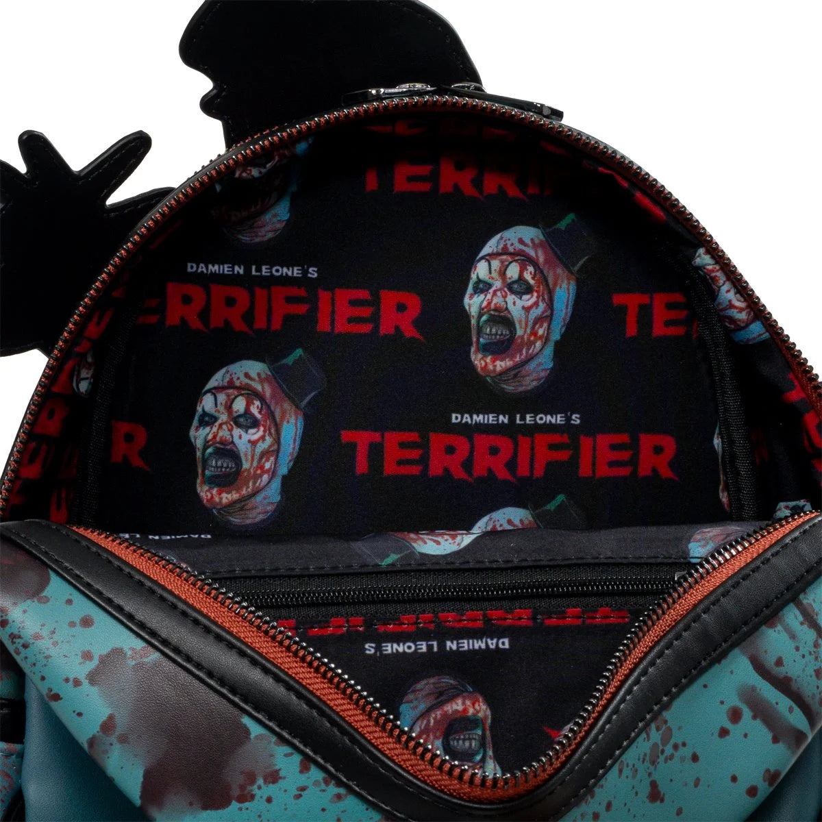 Terrifier Art the Clown Blood Splatter Glow-in-the-Dark Mini-Backpack - Entertainment Earth Exclusive