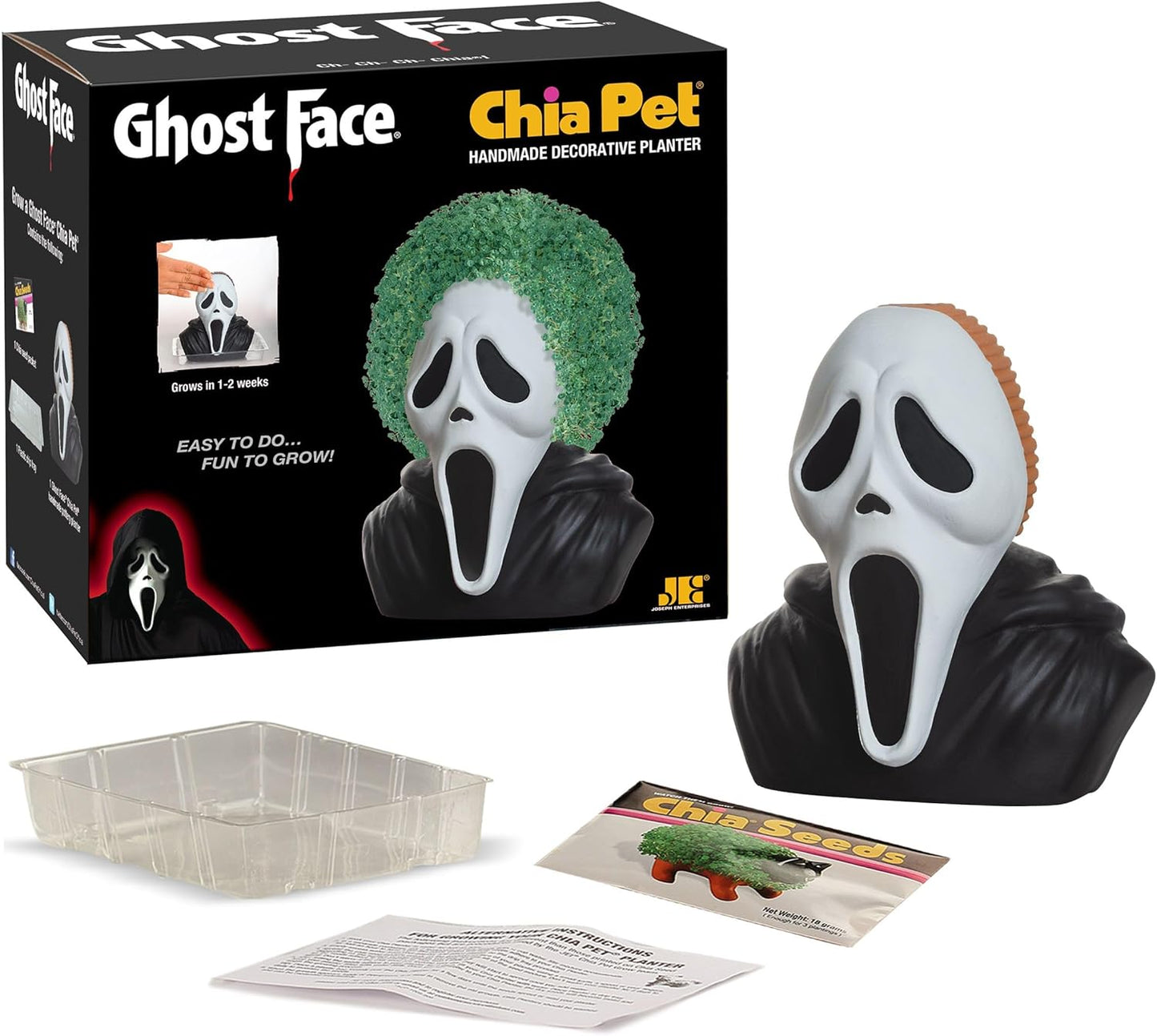 Ghost Face Chia Pet with Seed Pack