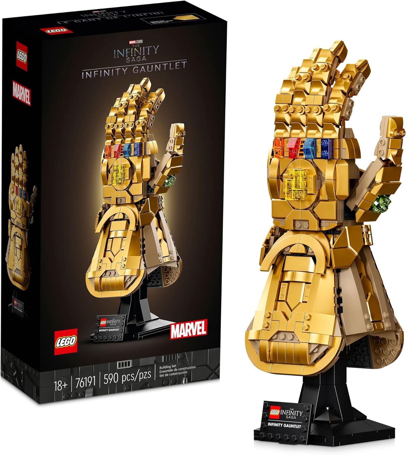 LEGO Marvel Infinity Gauntlet Collectible Thanos Glove with Infinity Stones, Building Set