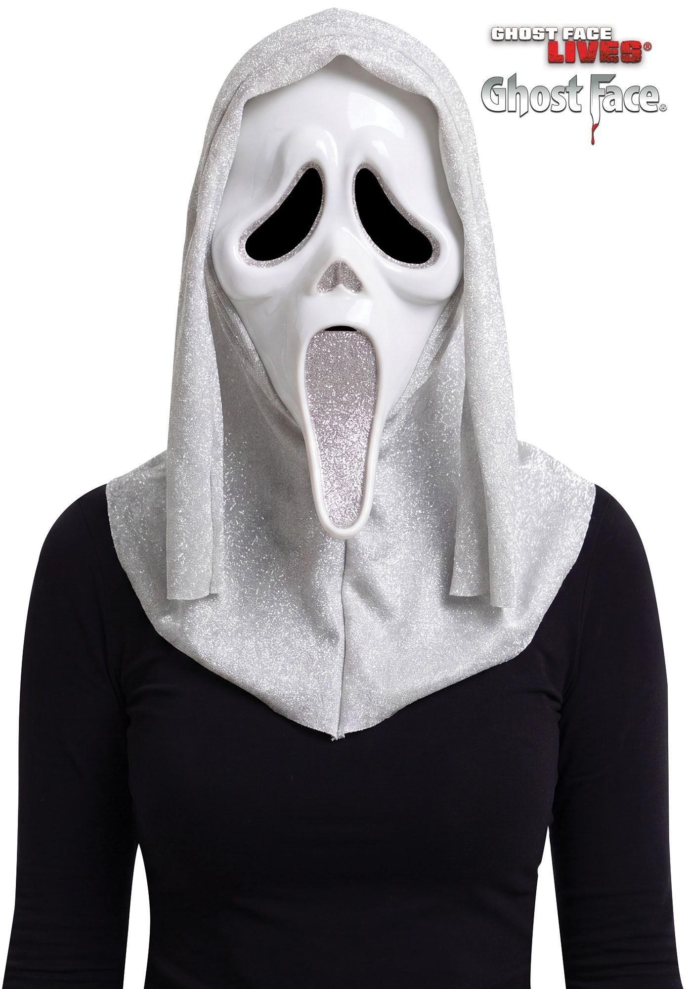 Ghost Face Glitter Mask - SILVER