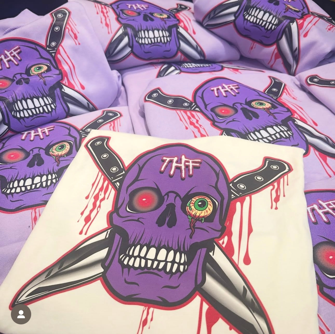 THF T-Shirt - Cream & Purple