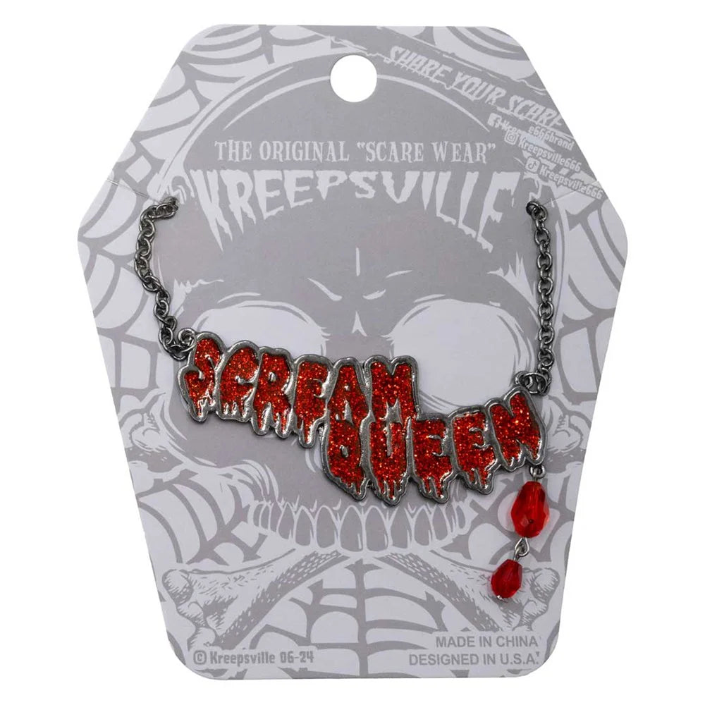 Scream Queen Text Necklace