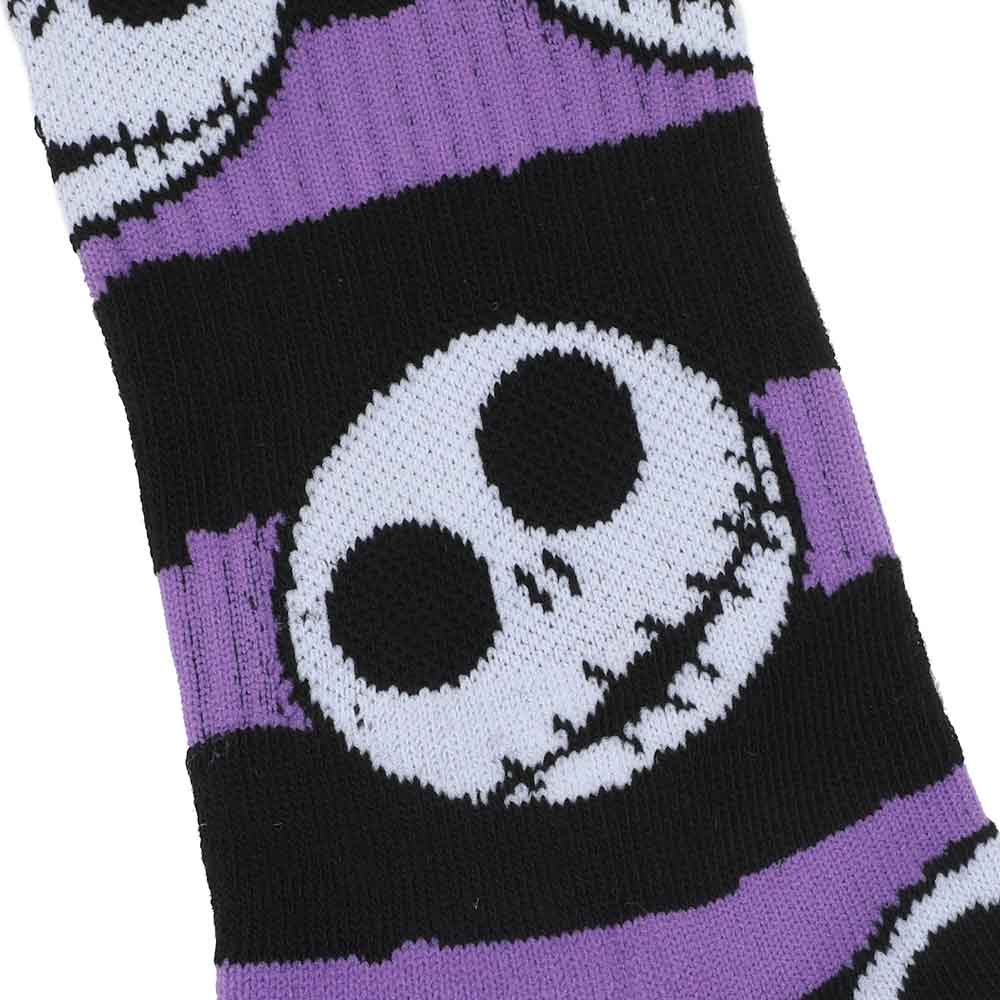 NIGHTMARE BEFORE CHRISTMAS JACK BLACK LIGHT CREW SOCK