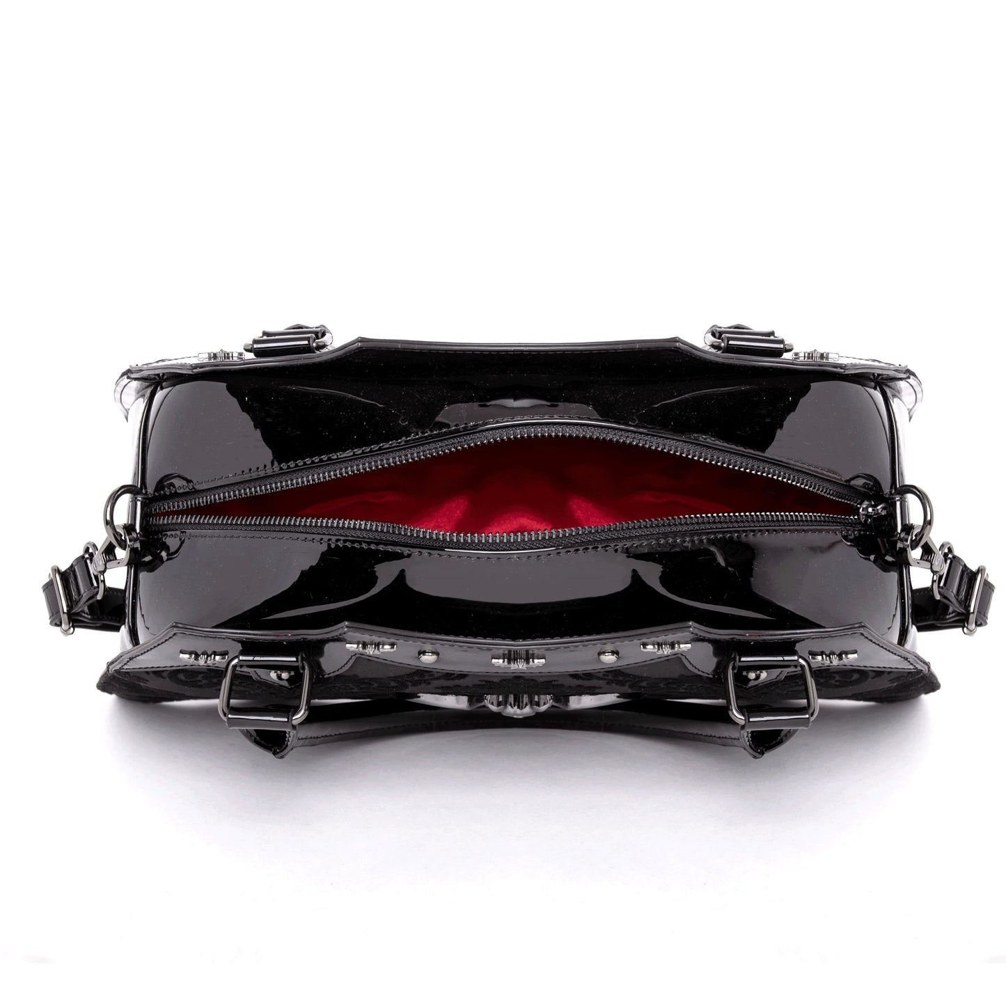 Damask Bat Handbag In Black