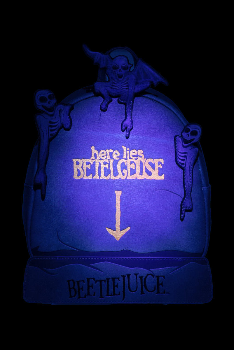 Beetlejuice Tombstone Glow-in-the-Dark Mini-Backpack-Entertainment Earth Exclusive