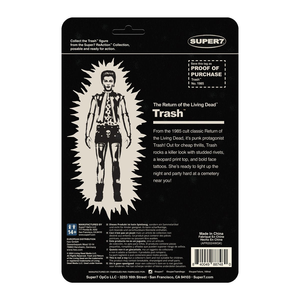 Return of the Living Dead Trash (Monster Glow) 3 3/4-Inch ReAction Figure