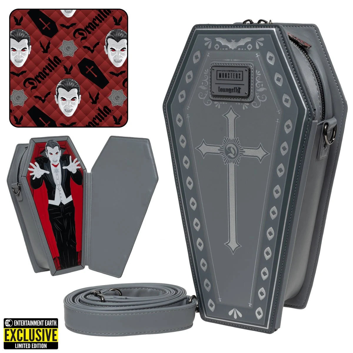 Universal Monsters Dracula Coffin Convertible Backpack - Entertainment Earth Exclusive