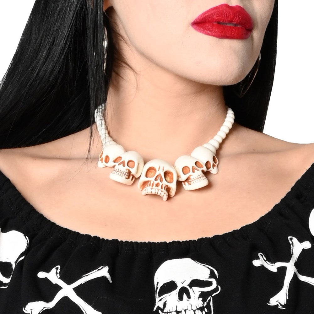 Skull Collection Necklace White
