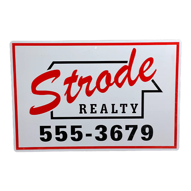 HALLOWEEN 1978 - STRODE REALTY METAL SIGN