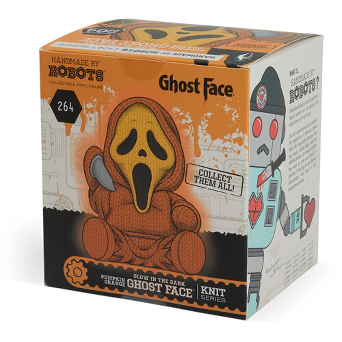 Ghost Face #264 Limited Edition Pumpkin Orange Glow-in-the-Dark Handmade By Robots Vinyl Figure