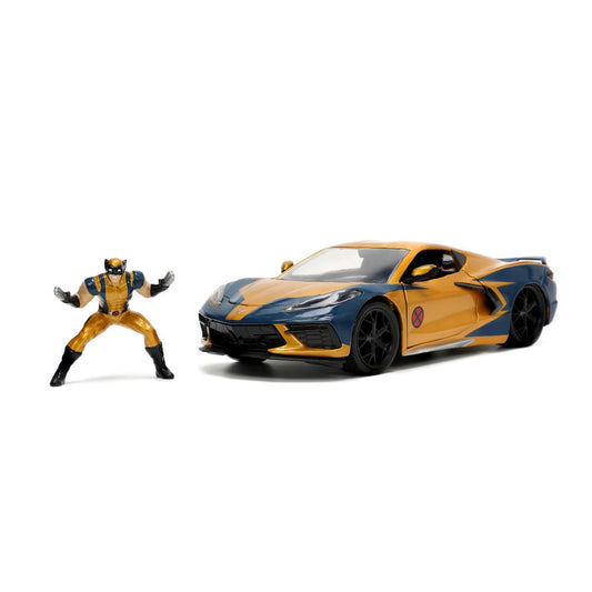 X-Men 2020 Chevrolet Corvette Stingray 1:24 Scale Die-Cast Metal Vehicle with Wolverine Figure