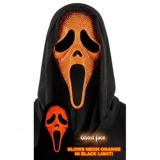 Adults Ghost Face® Orange Bling Full Face Mask - One Size