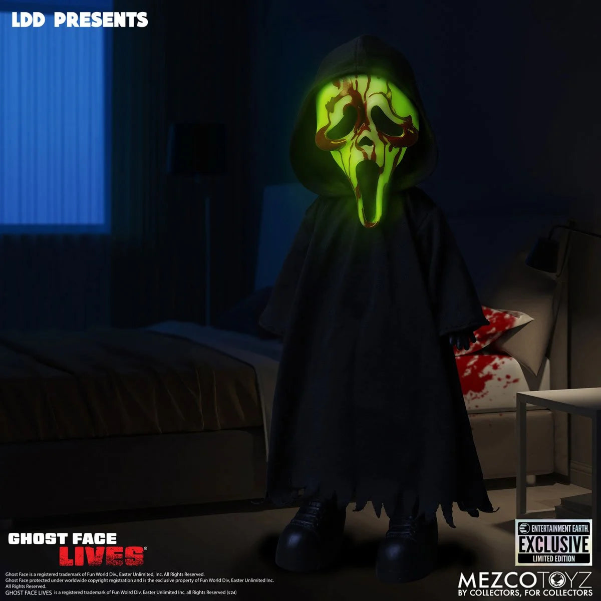 LDD Present Ghost Face Bloody Glow-in-the-Dark Edition 10-Inch Doll - Entertainment Earth Exclusive