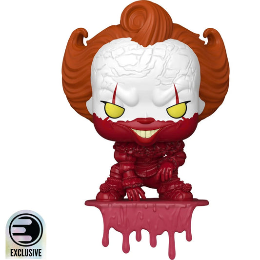 Welcome to Derry Pennywise Bloody Shelf Sitter Funko Pop! Vinyl Figure - Entertainment Earth Exclusive