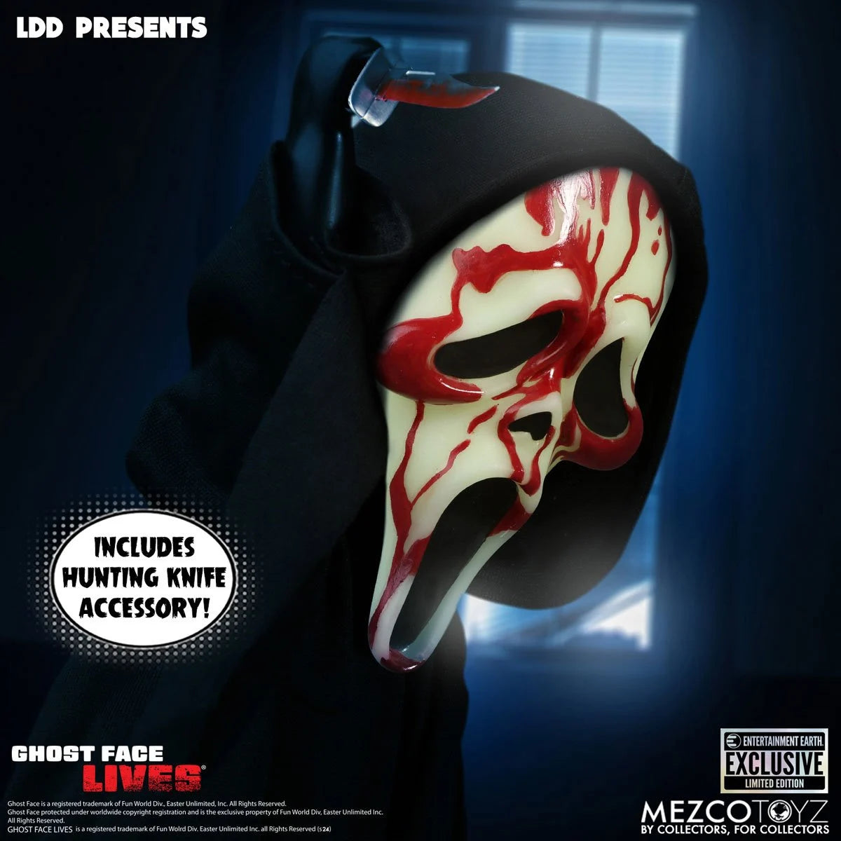 LDD Present Ghost Face Bloody Glow-in-the-Dark Edition 10-Inch Doll - Entertainment Earth Exclusive