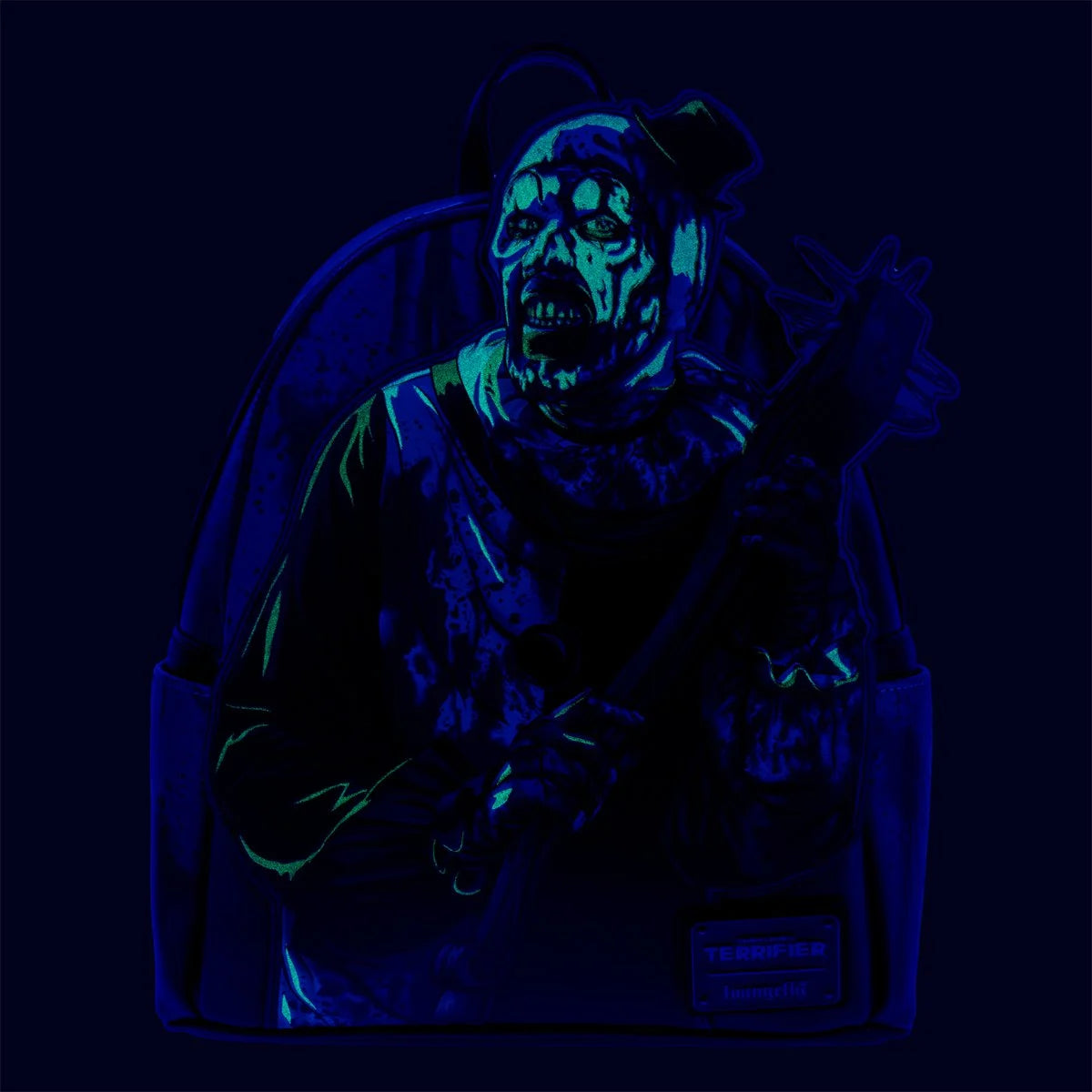 Terrifier Art the Clown Blood Splatter Glow-in-the-Dark Mini-Backpack - Entertainment Earth Exclusive