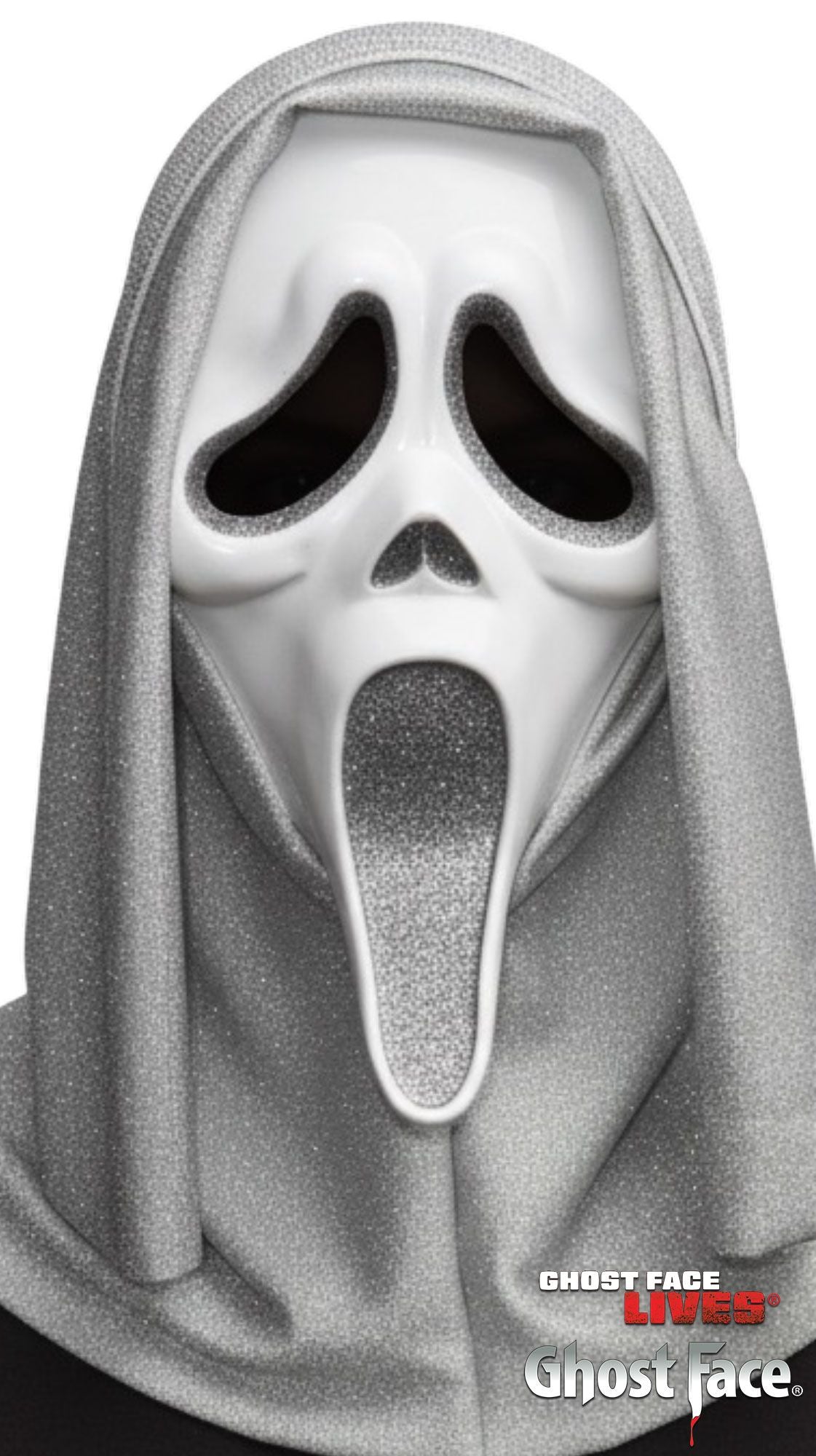 Ghost Face Glitter Mask - SILVER
