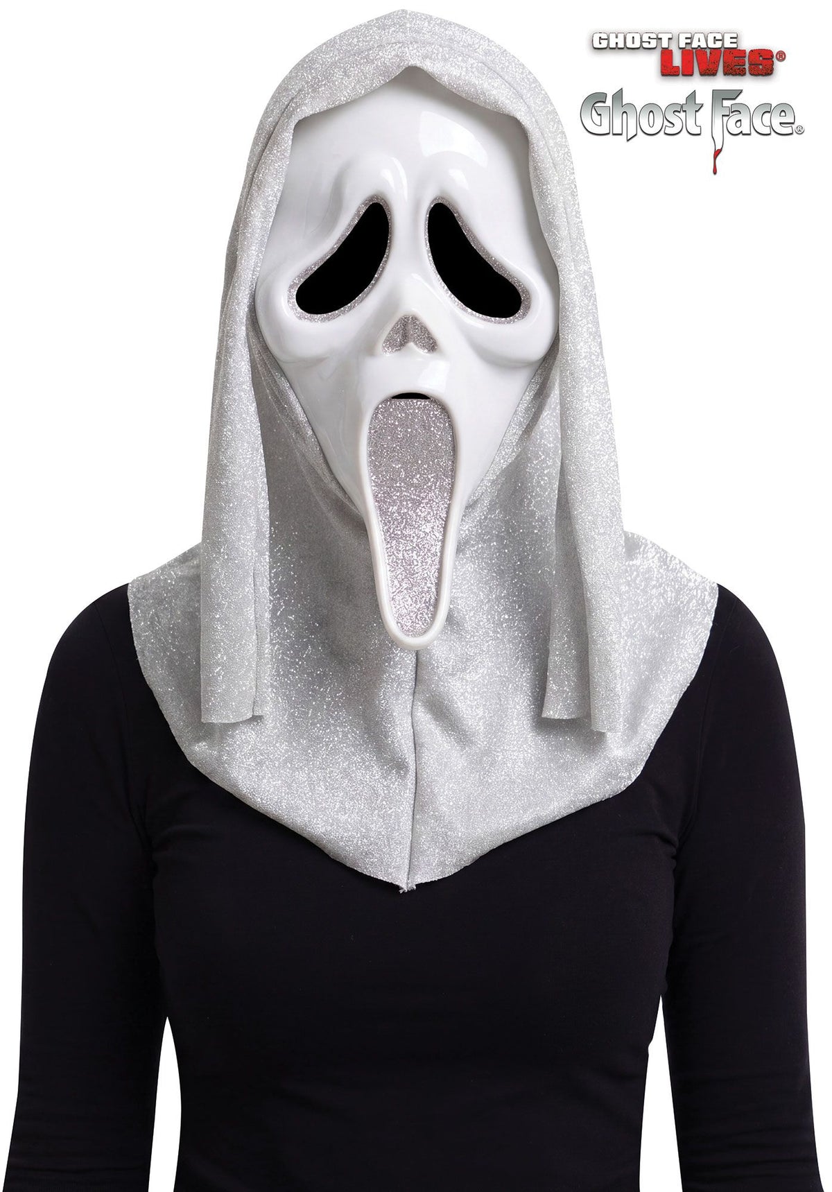 Ghost Face Glitter Mask - SILVER