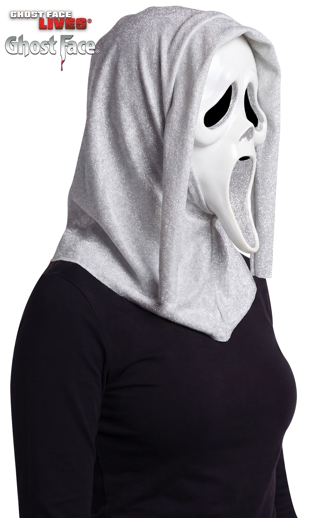 Ghost Face Glitter Mask - SILVER