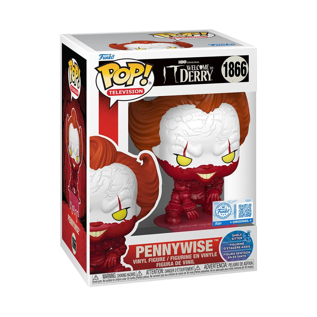 Welcome to Derry Pennywise Bloody Shelf Sitter Funko Pop! Vinyl Figure - Entertainment Earth Exclusive