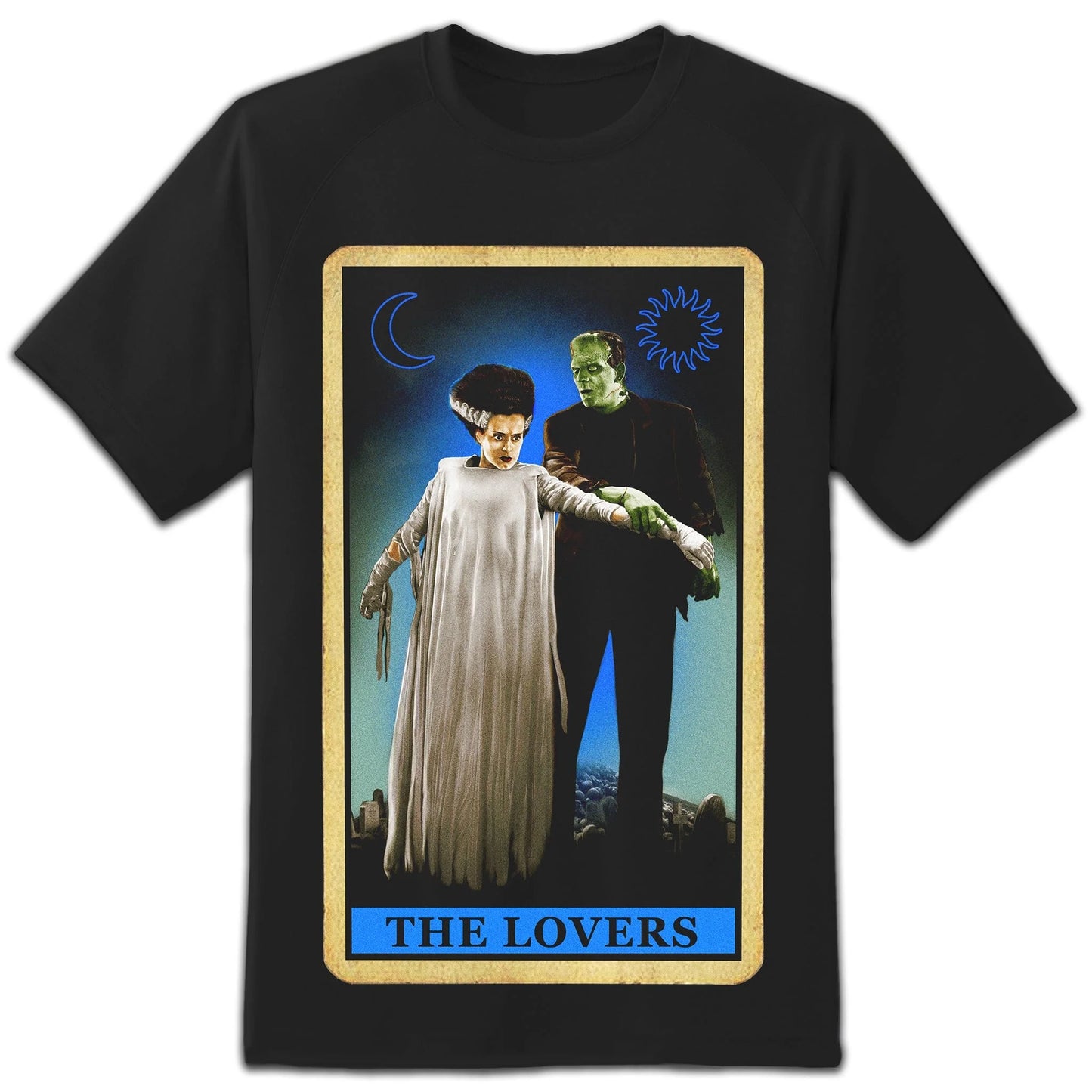 Bride & Frankenstein Tarot Card Tee