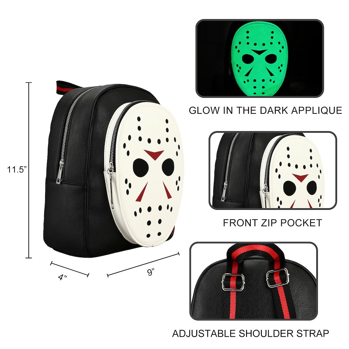 Friday the 13th Jason Glow In The Dark Mini Backpack