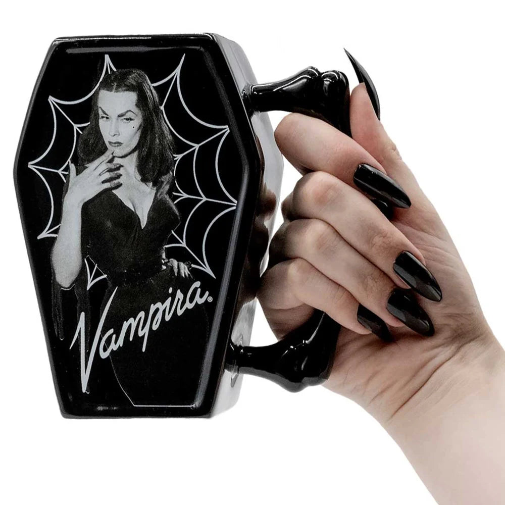 Vampira Cobweb Coffin Mug