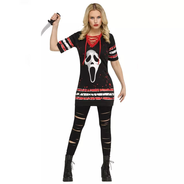 Adult Ghost Face Jersey Dress Costume