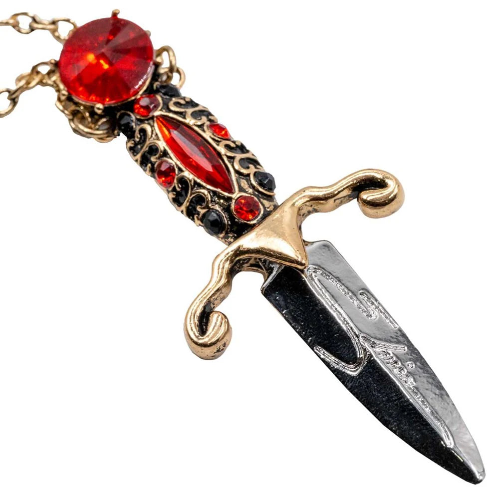 Elvira Dagger Necklace Red