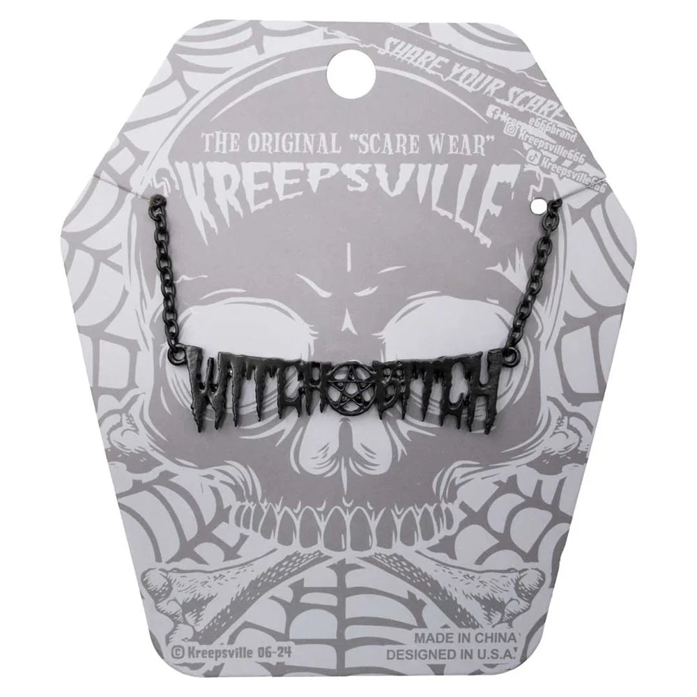 Witch Bitch Text Necklace