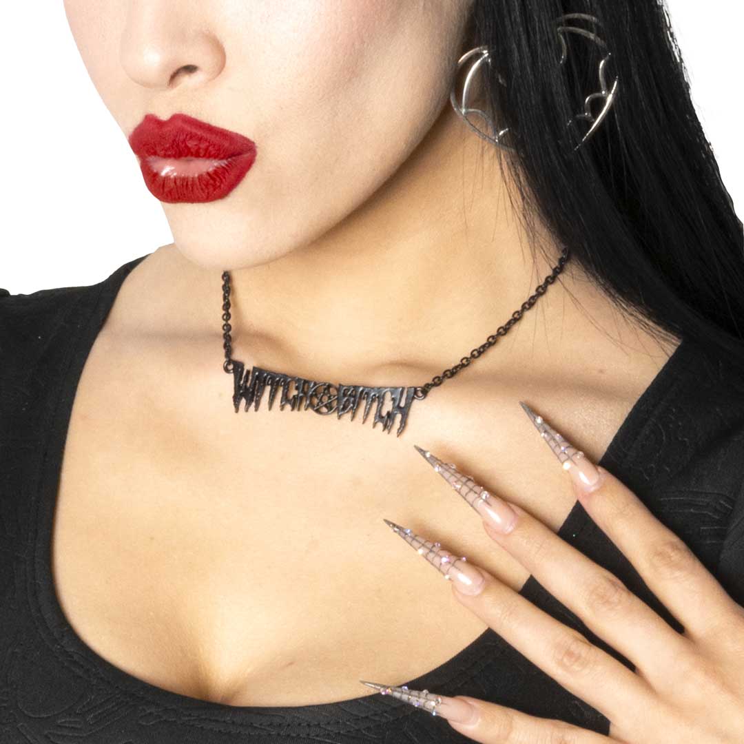 Witch Bitch Text Necklace
