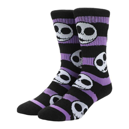 NIGHTMARE BEFORE CHRISTMAS JACK BLACK LIGHT CREW SOCK