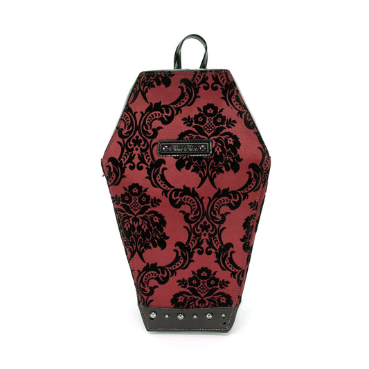 Damask Coffin Backpack in Red