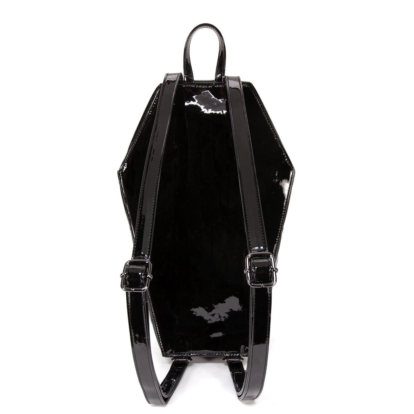 Mina Bat Quilted Coffin Backpack in Black