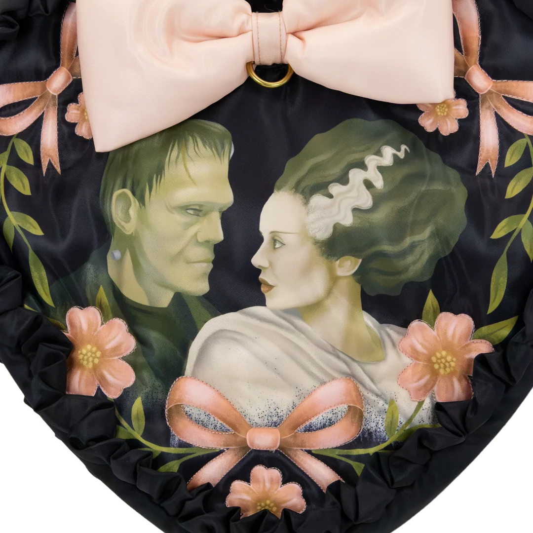Universal Monsters Coquette Frankie & Bride Oversized Heart Tote Bag
