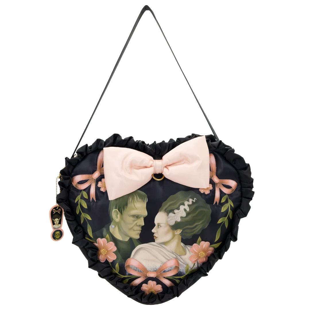 Universal Monsters Coquette Frankie & Bride Oversized Heart Tote Bag