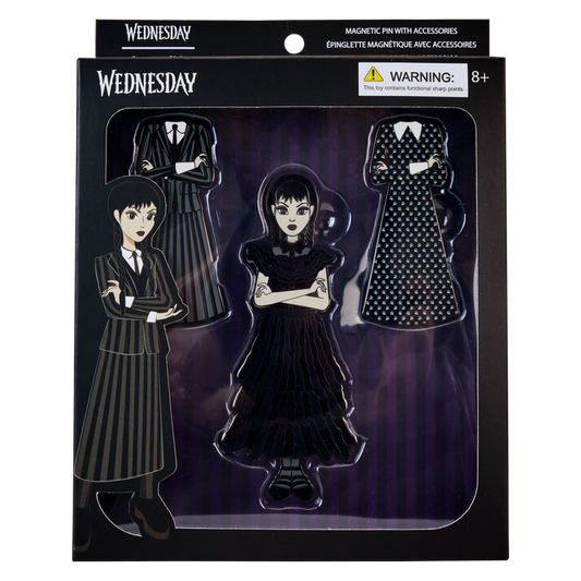 Wednesday Addams Paper Doll Magnetic Pin Set