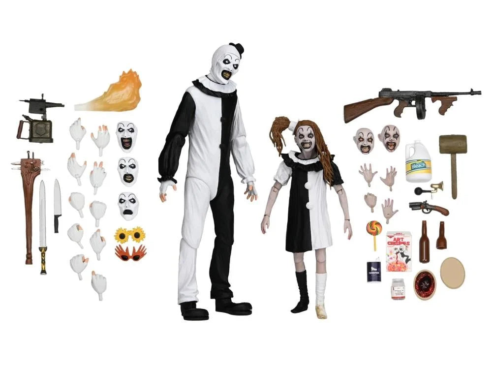 Terrifier 2 Ultimate Art the Clown & Little Pale Girl Action Figure Two-Pack