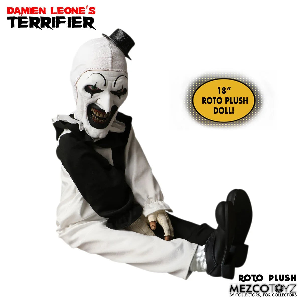 Terrifier Art the Clown Mezco Designer Series Roto Plush Doll