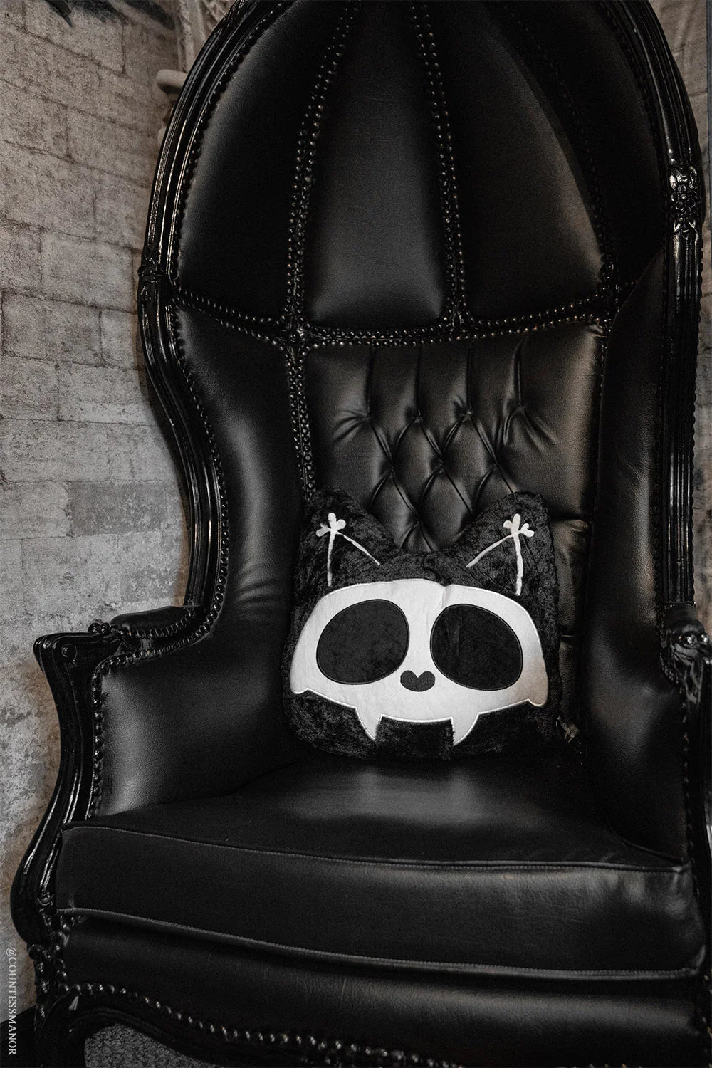 Skelekitty Throw Pillow