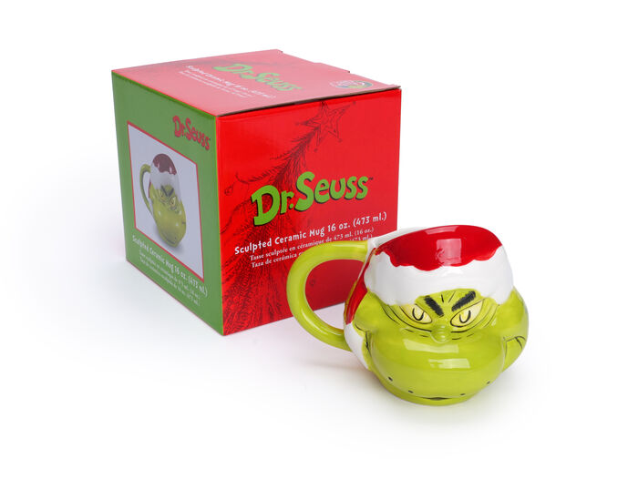 Dr. Seuss™ Grinch Santa Sculpted Ceramic Mug in Gift Box