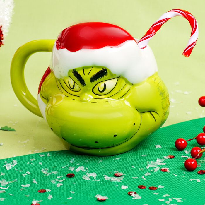 Dr. Seuss™ Grinch Santa Sculpted Ceramic Mug in Gift Box