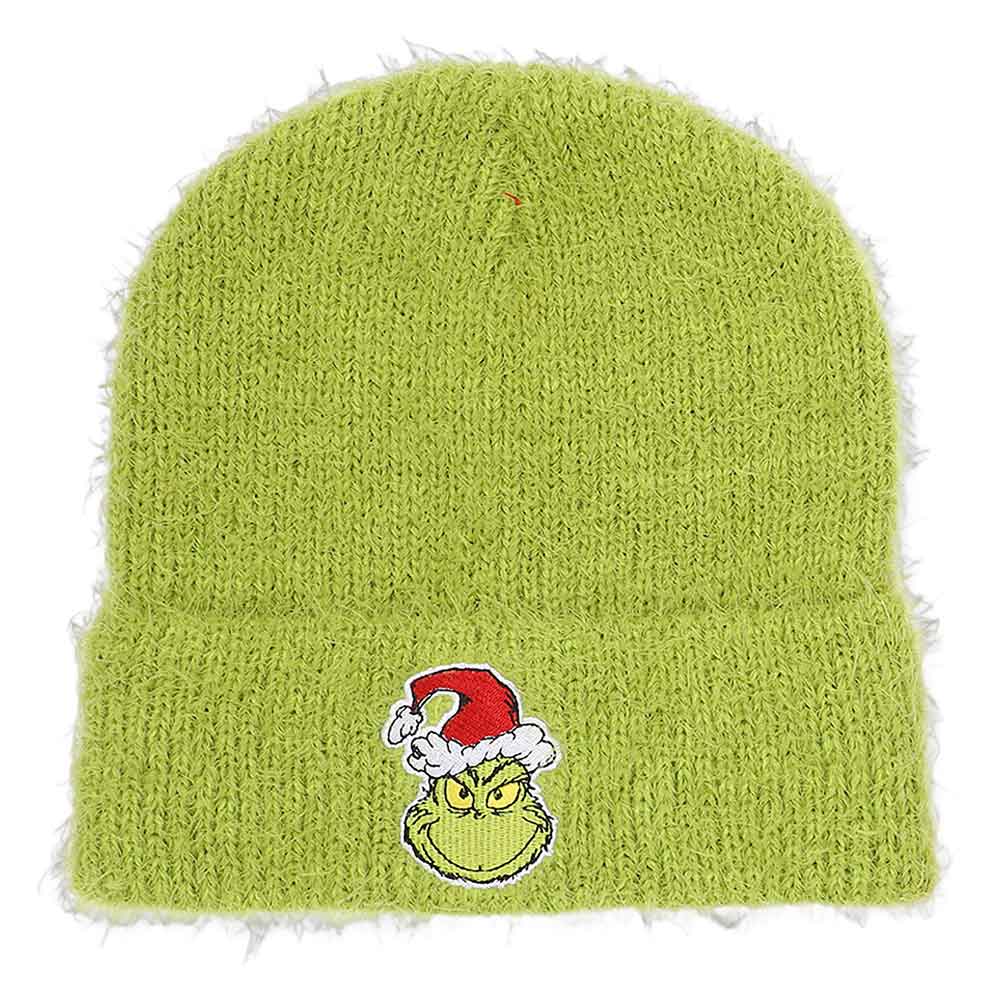 DR. SEUSS THE GRINCH FUZZY CUFF BEANIE & WOMEN'S CREW SOCK COMBO