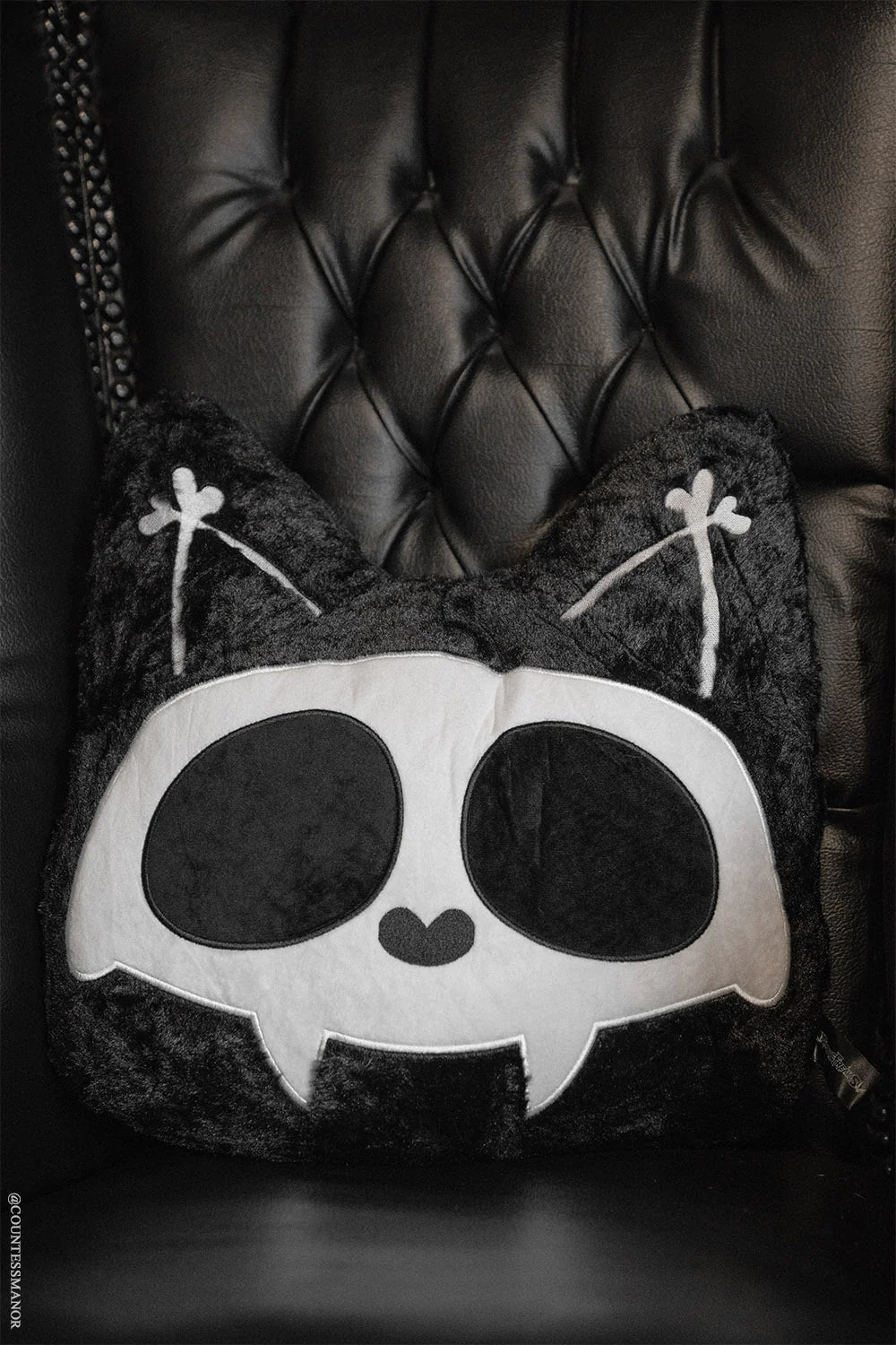 Skelekitty Throw Pillow