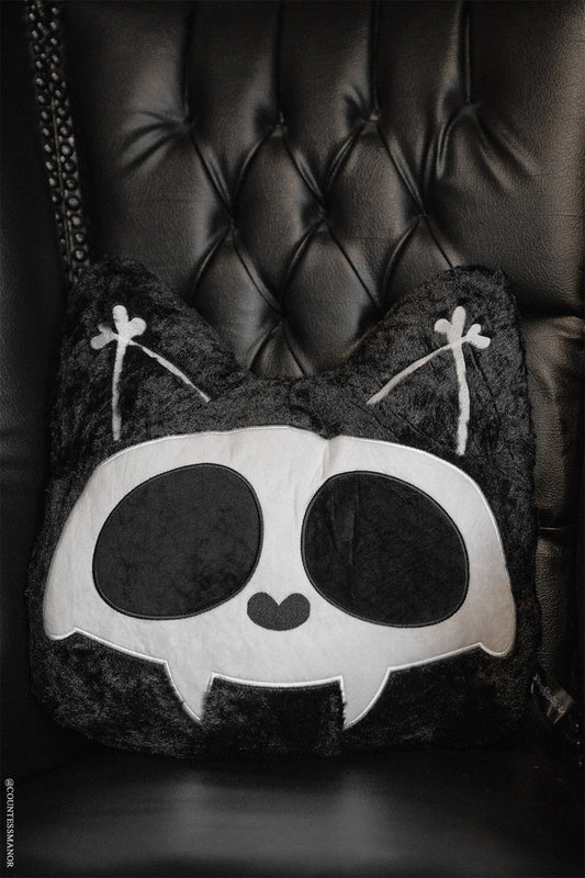 Skelekitty Throw Pillow