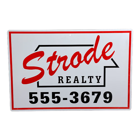 HALLOWEEN 1978 - STRODE REALTY METAL SIGN