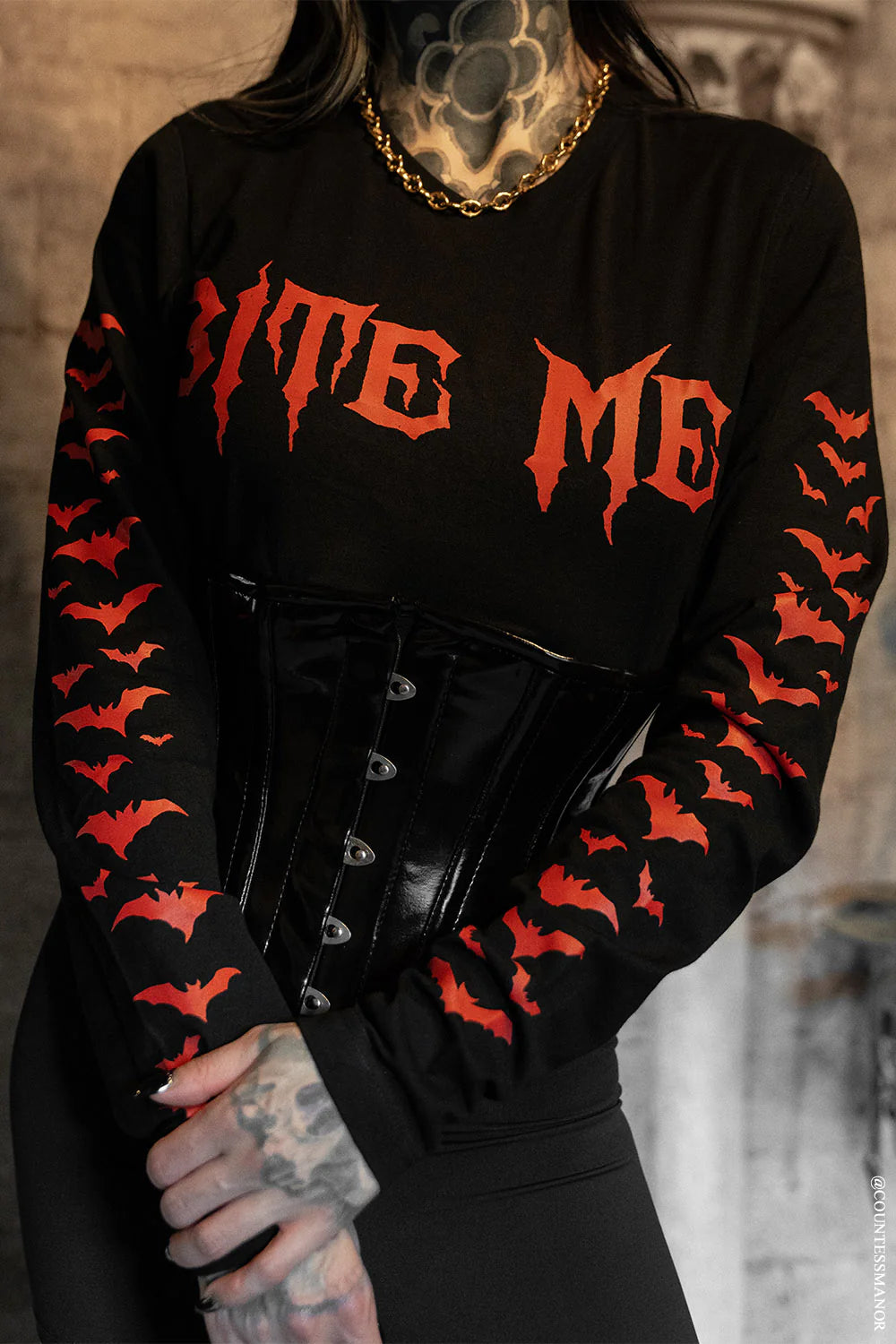 Bite Me Long Sleeve w/Bat Sleeves