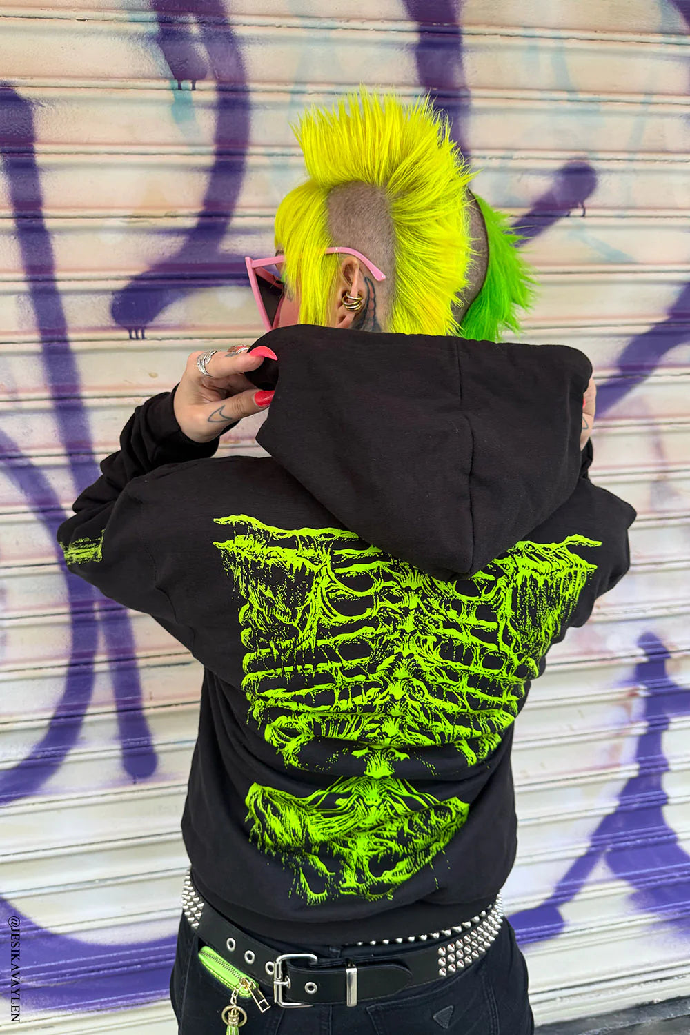 Zombie Rot Skeleton Hoodie [Monster Green]